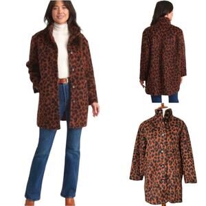 Marine Layer Stephanie Coccoon Cheetah Print Fluffy Cozy Coat Women’s Medium